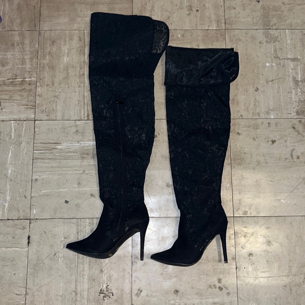 Anne Michelle Black Knee High Boots sz 8.5